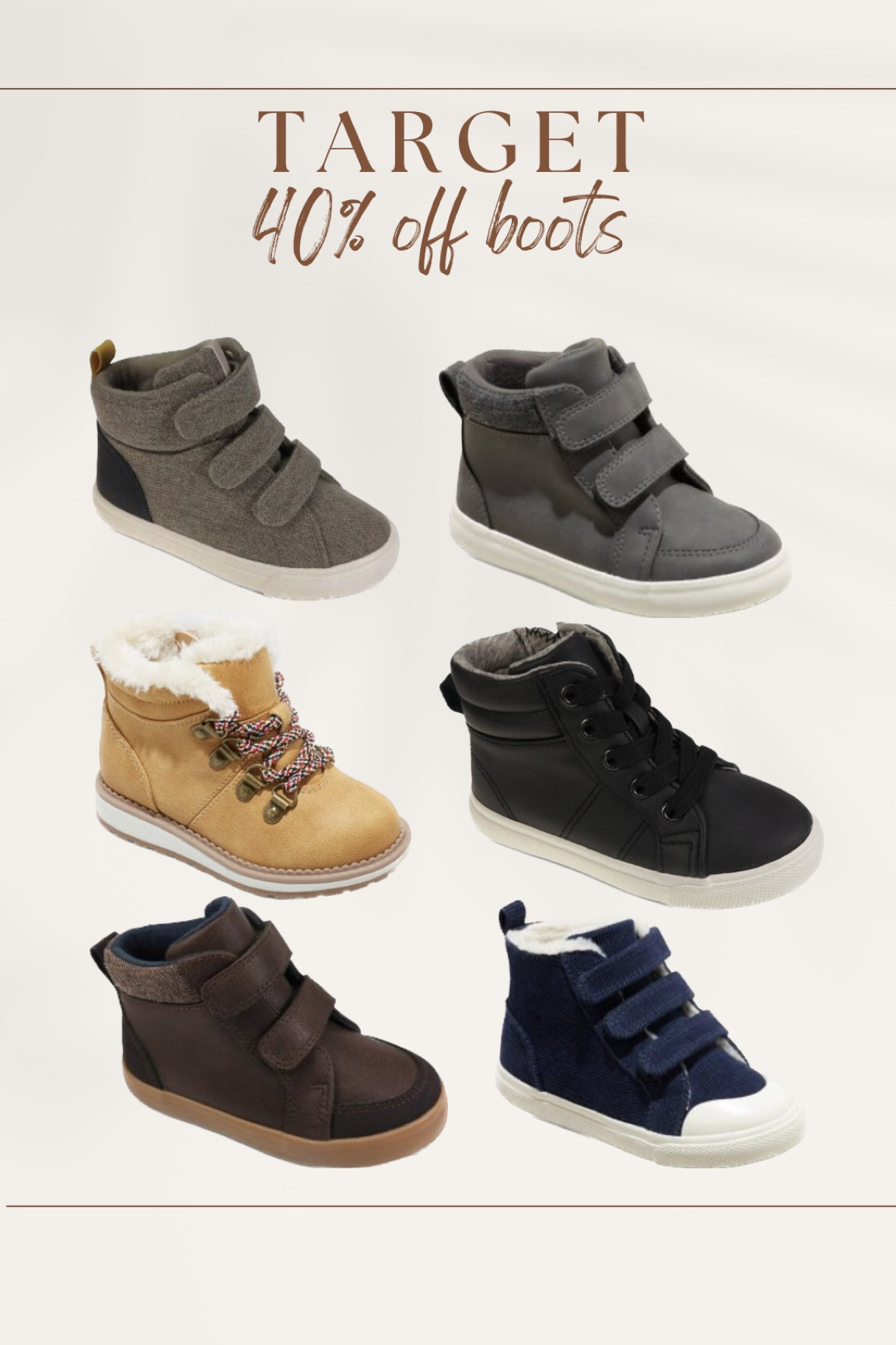 Target Black Friday deal / 40% off select toddler boy boots 

#LTKCyberweek #LTKSeasonal #LTKGiftGuide