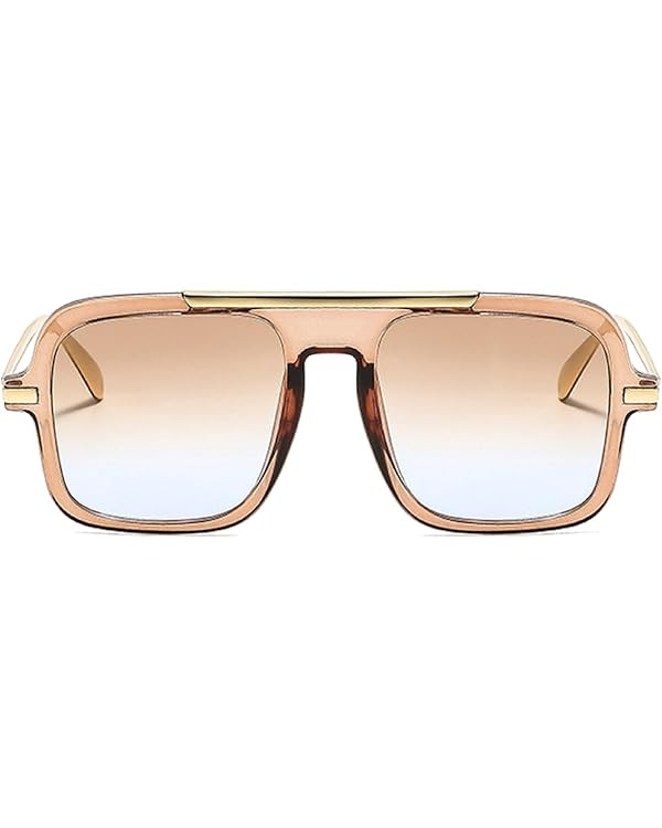 Retro Square Sunglasses for Womens Mens Vintage Oversized Pilot Sun Glasses 70s 80s 90s Shades | Amazon (US)