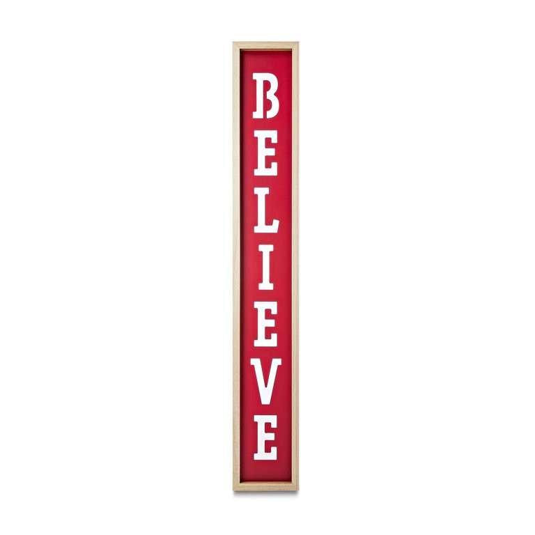 Wooden Believe Sign, Red, 60 in, by Holiday Time - Walmart.com | Walmart (US)