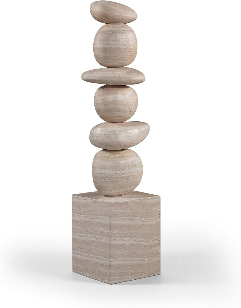 Meridian Furniture Torix Travertine Concrete Sculpture | Amazon (US)