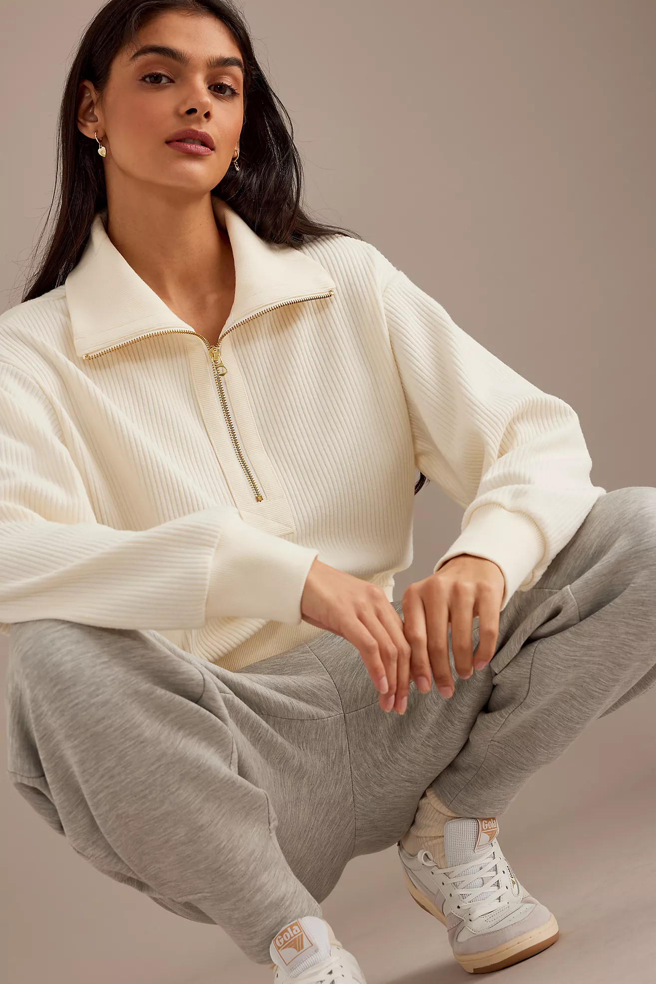 Varley Radford Half-Zip Ribbed Sweatshirt | Anthropologie (UK)