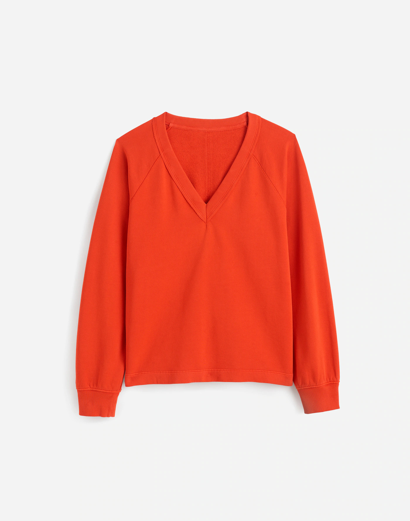 Cotton Terry V-Neck Sweatshirt | Madewell