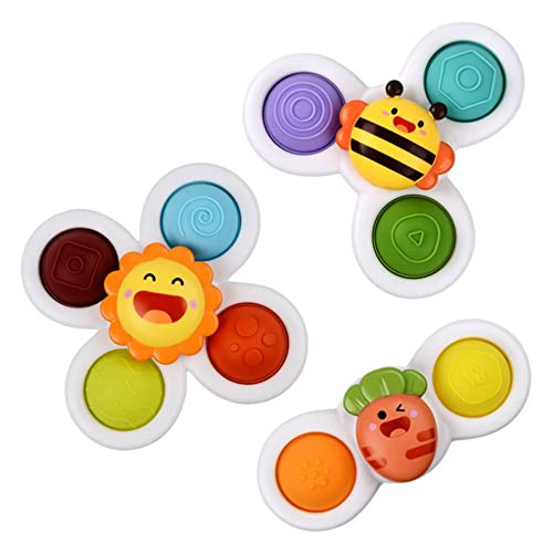 Suction Cup Spinning Top Toy,QLKUNLA Baby Fidget Spinner Toys Infant Baby Rattles Toys Sensory Toys Early Education Toys Bath Toy Dining Chairs Toys Rotary Windmill Birthday Gifts for Baby Boy Girl | Amazon (US)