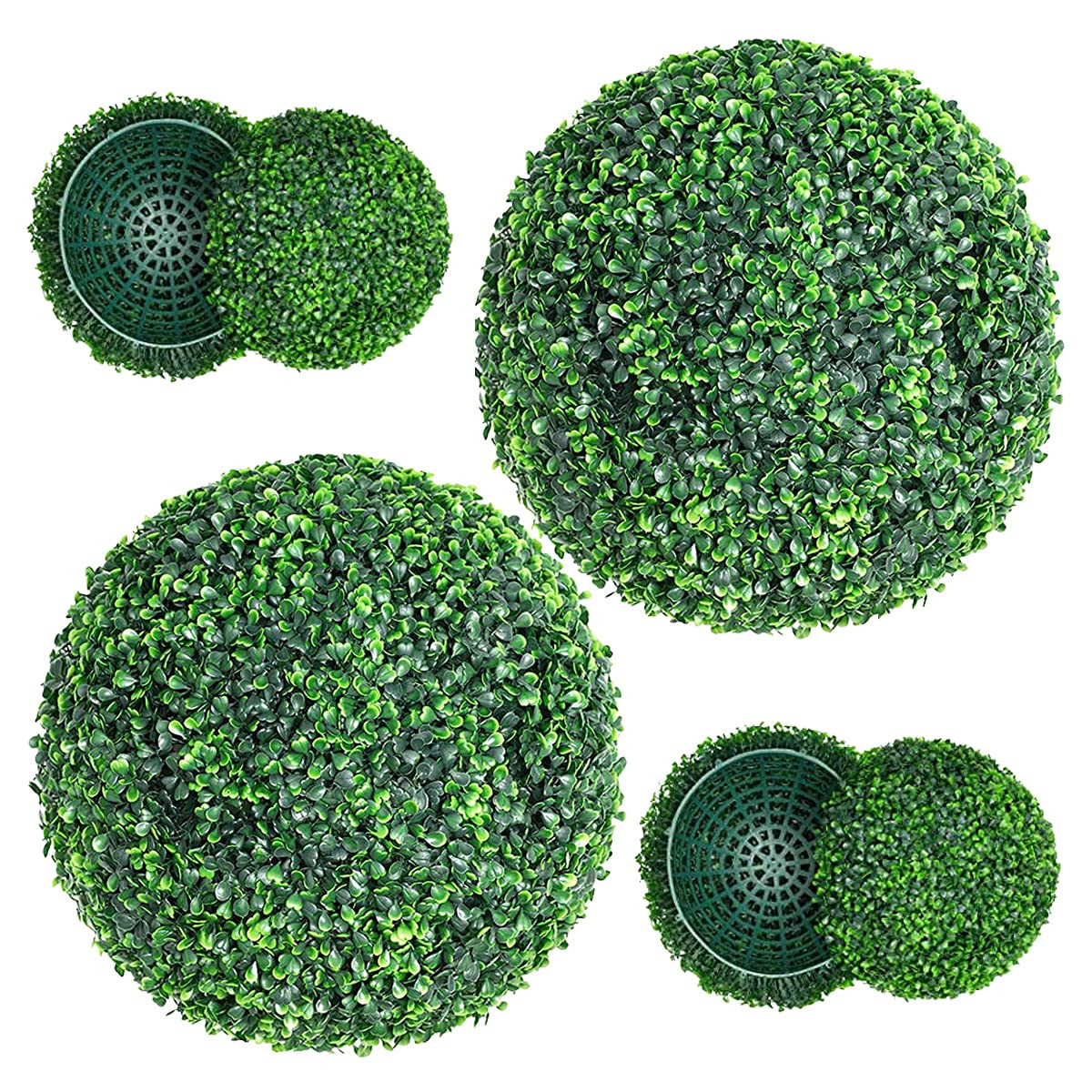 Artificial Plant Boxwood Topiary Balls 2PCS 15.7" UV Protected 4 Layers Faux Plants Decorative Ba... | Amazon (US)