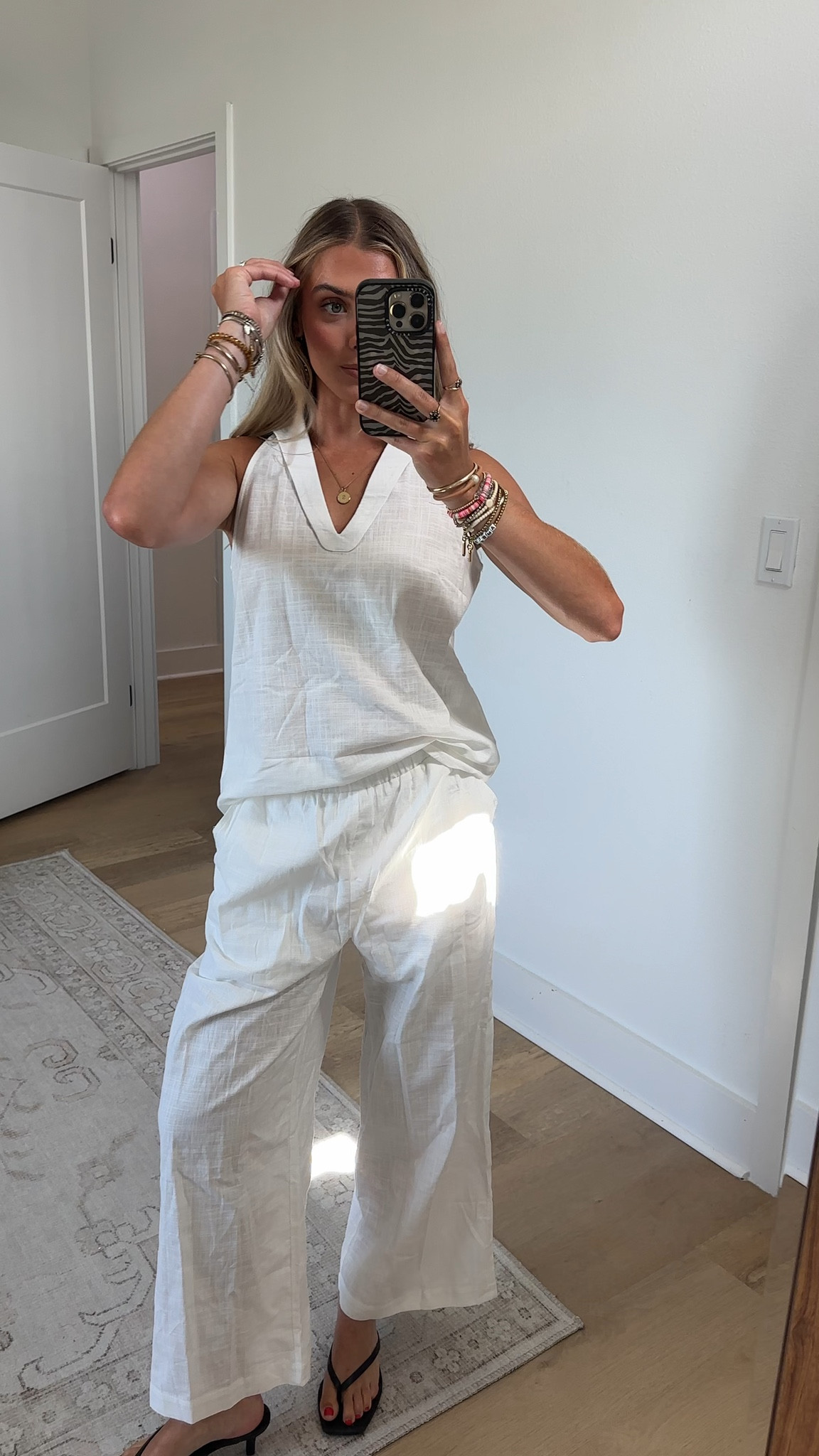 Women's 2 Piece Denim Outfits, Minimalist Halter Neck Top and High Waisted Wide Leg Pant Casual Travel Matching Set

#LTKootd #LTKSaleAlert #LTKdayinmylife