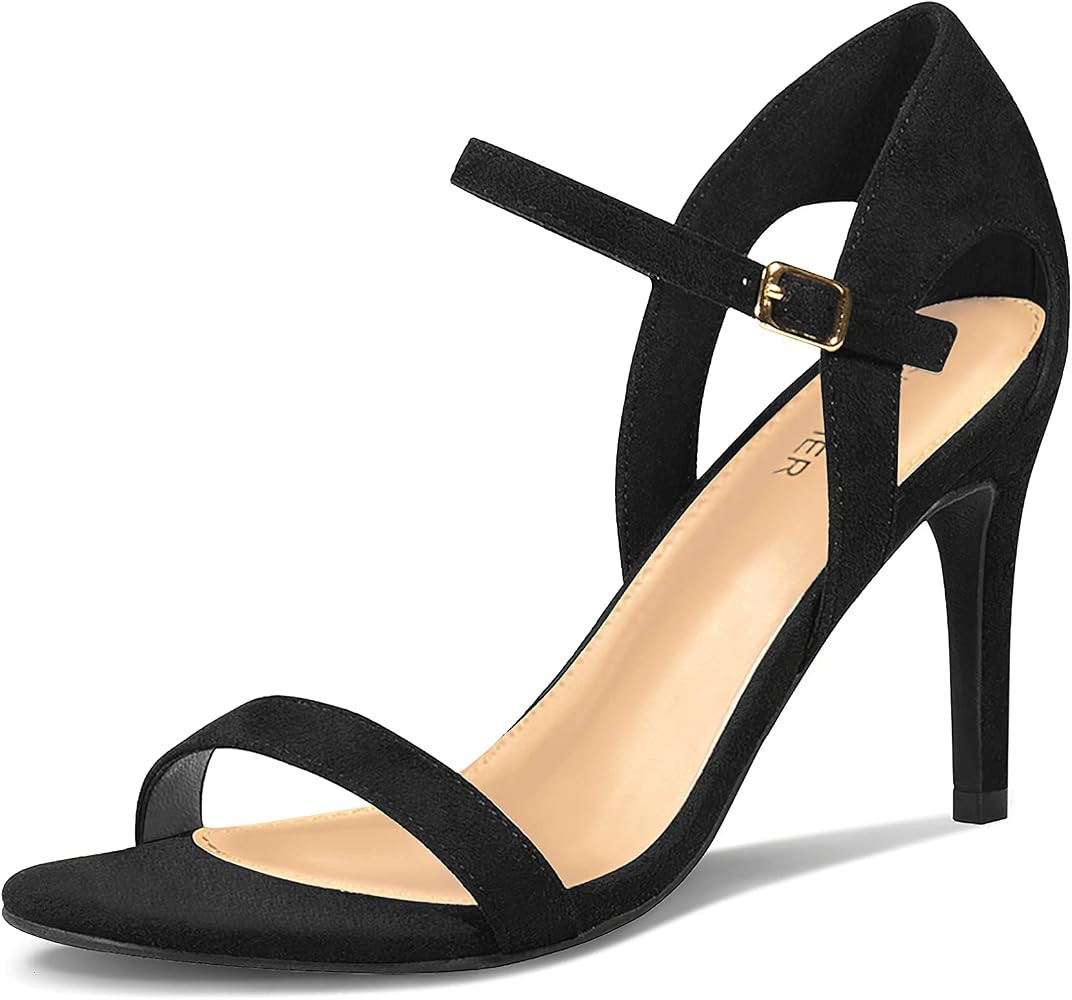Women's Open Toe Heels, Ankle Strap Stiletto Pump Sandals | Amazon (US)