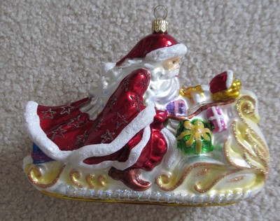 Christopher Radko Santa Sleigh Ornament 4.5" Tall by 6" across  | eBay | eBay US