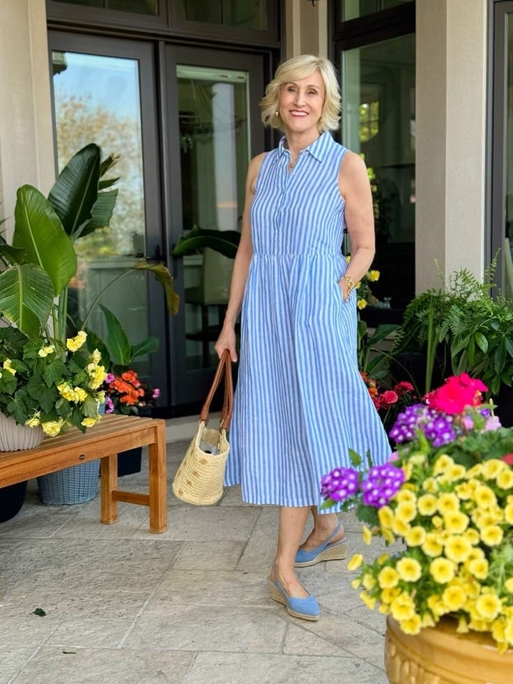 If you ever find yourself wondering what to wear on a warm summer day, my answer will almost always be… a linen dress. 💙

This blue striped linen dress from Talbots is one of those timeless pieces that never goes out of style. It’s light, breathable, and so easy to wear, and paired with denim espadrilles, it creates that effortless look I always gravitate towards.

I’ve realised over the years that the best outfits aren’t necessarily the most complicated—they’re the ones that make you feel comfortable, confident, and ready for whatever the day brings. Whether it’s a seaside stroll, brunch with friends, or a little shopping, this look just works.

#LTKOver40 #LTKSeasonal #LTKootd
