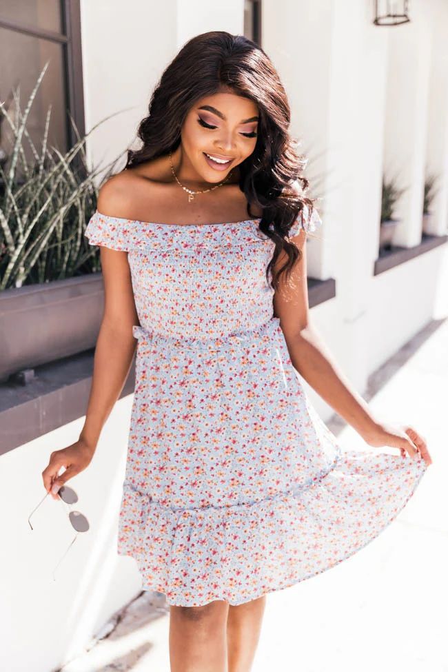Our Endearing Love Floral Blue Dress FINAL SALE | The Pink Lily Boutique
