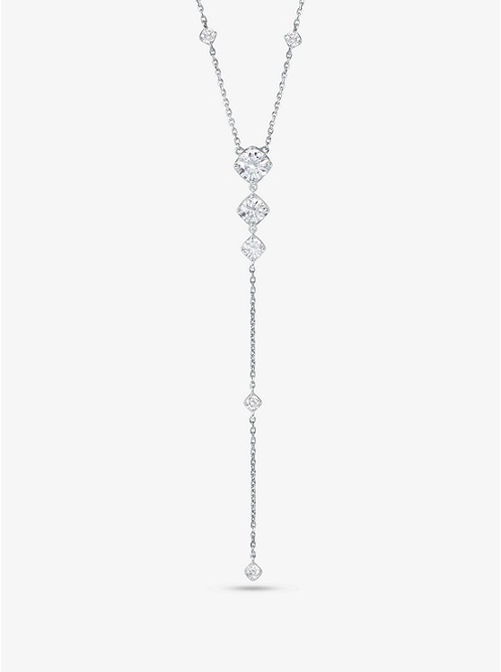 Sterling Silver Pavé Lariat Necklace | Michael Kors US