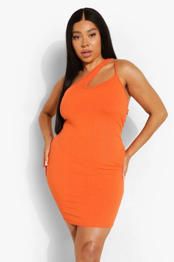 Plus One Shoulder Cut Out Bodycon Dress | Boohoo.com (US & CA)