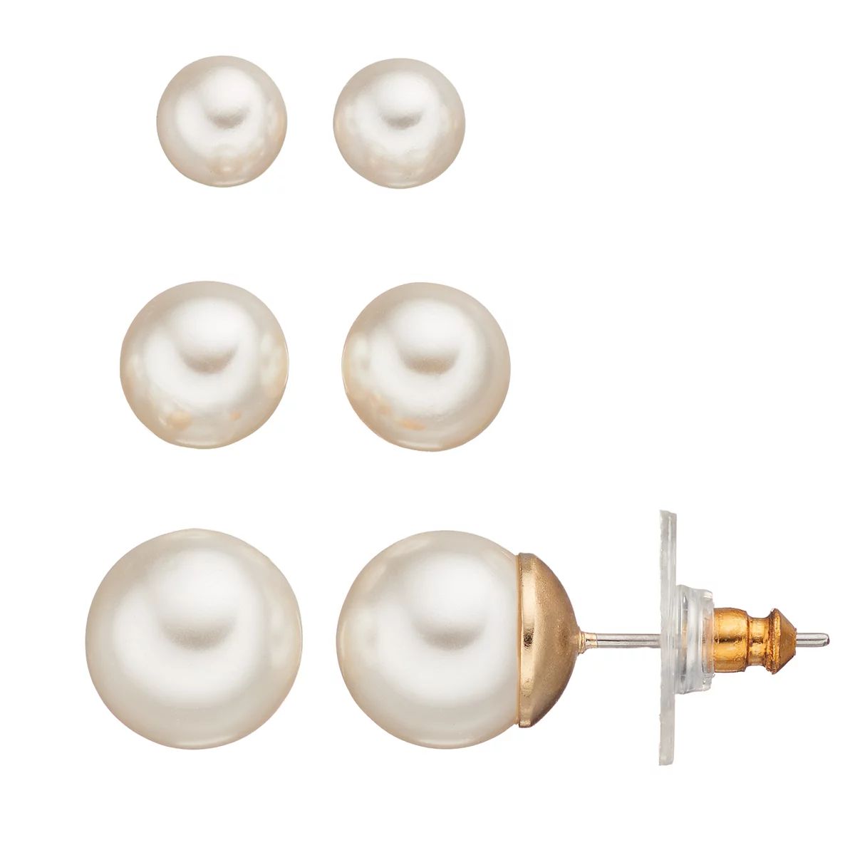 Napier Simulated Pearl Stud Earring Set | Kohl's