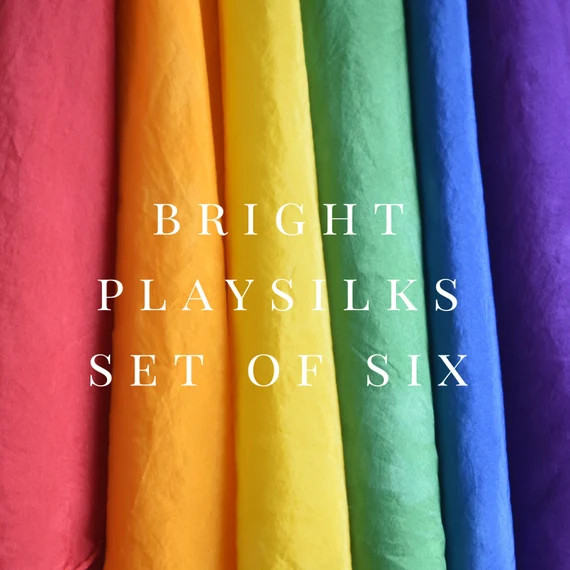 BRIGHT Rainbow Playsilks Set of Six Waldorf Kids Dress up 2 3 - Etsy | Etsy (US)