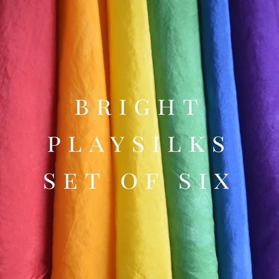 BRIGHT Rainbow Playsilks Set of Six Waldorf Kids Dress up 2 3 - Etsy | Etsy (US)