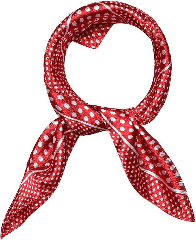 uxcell Women's Floral Leopard Polka Dots Striped Print Square Kerchief Neck Scarf Shawl | Amazon (US)