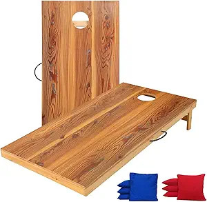 Solid Wood Premium Corn Hole Outdoor Game Set, 2 Regulation and Waterproof Cornhole Game Boards, ... | Amazon (US)