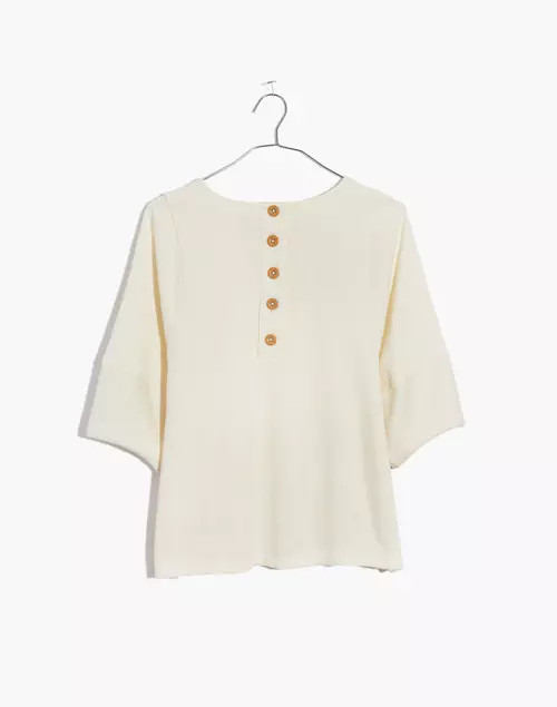Ottoman Jacquard Button-Back Top | Madewell