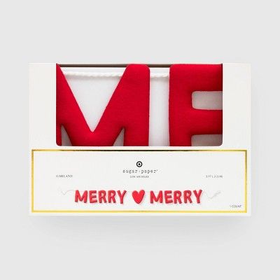 5' Felt 'Merry Merry' Garland Red - Sugar Paper™ + Target | Target