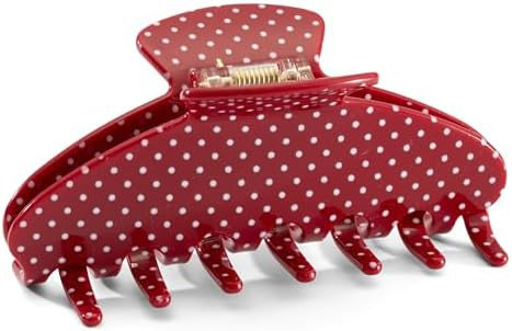 Large Acetate 4 Inch Hair Claw Clip for Women, Red Polka Dots Claw Clips & Jaw Clips for Thin or ... | Amazon (US)