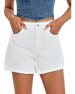 luvamia Jean Shorts for Women Trendy High Waisted Denim Shorts Carpenter Stretchy Summer Casual M... | Amazon (US)