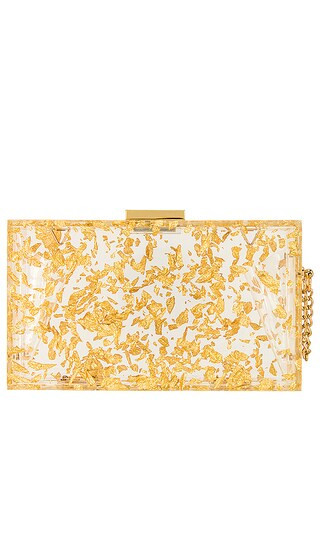 olga berg Carmella Metallic Foil Box Clutch in Metallic Gold. | Revolve Clothing (Global)