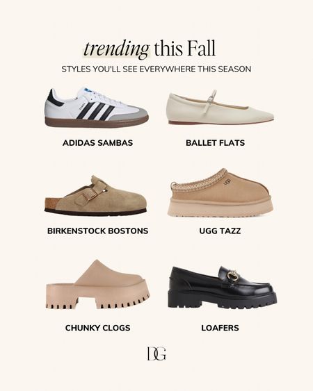 2023 Fall shoe trends! 🍁 

Adidas samba, ballet flats, Birkenstock clog, Birkenstock Boston, ugg tazz, tazz Boots, chunky clogs, loafers, chunky loafers, buckle loafers

#LTKFind #LTKstyletip #LTKSeasonal
