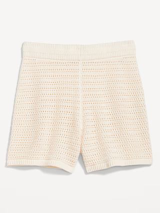 High-Waisted Crochet Swim Cover-Up Shorts for Women -- 3-inch inseam | Old Navy (US)