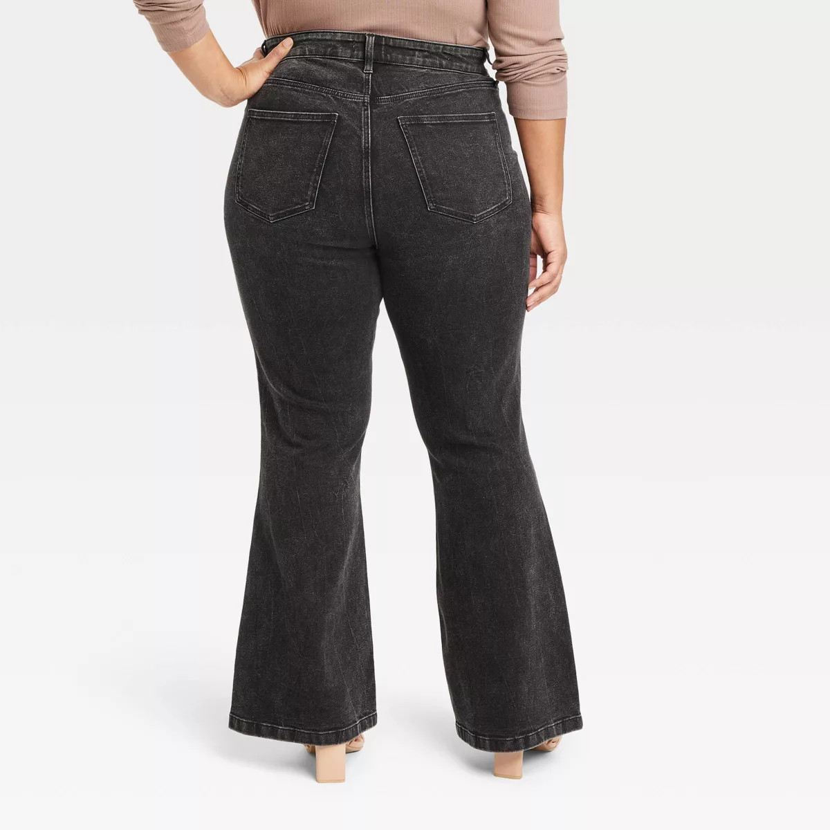 Women's High-Rise Relaxed Flare Jeans - Ava & Viv™ Medium Blue Denim 18 | Target