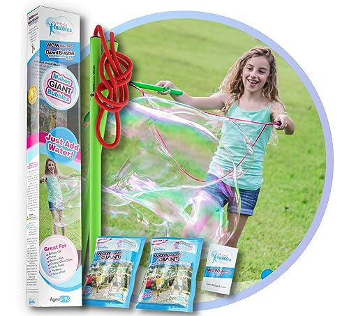 WOWmazing Giant Bubble Wands Kit: (4-Piece Set) | Incl. Wand, Big Bubble Concentrate and Tips & Trick Booklet | Outdoor Toy for Kids, Boys, Girls | Bubbles Made in The USA | Amazon (US)