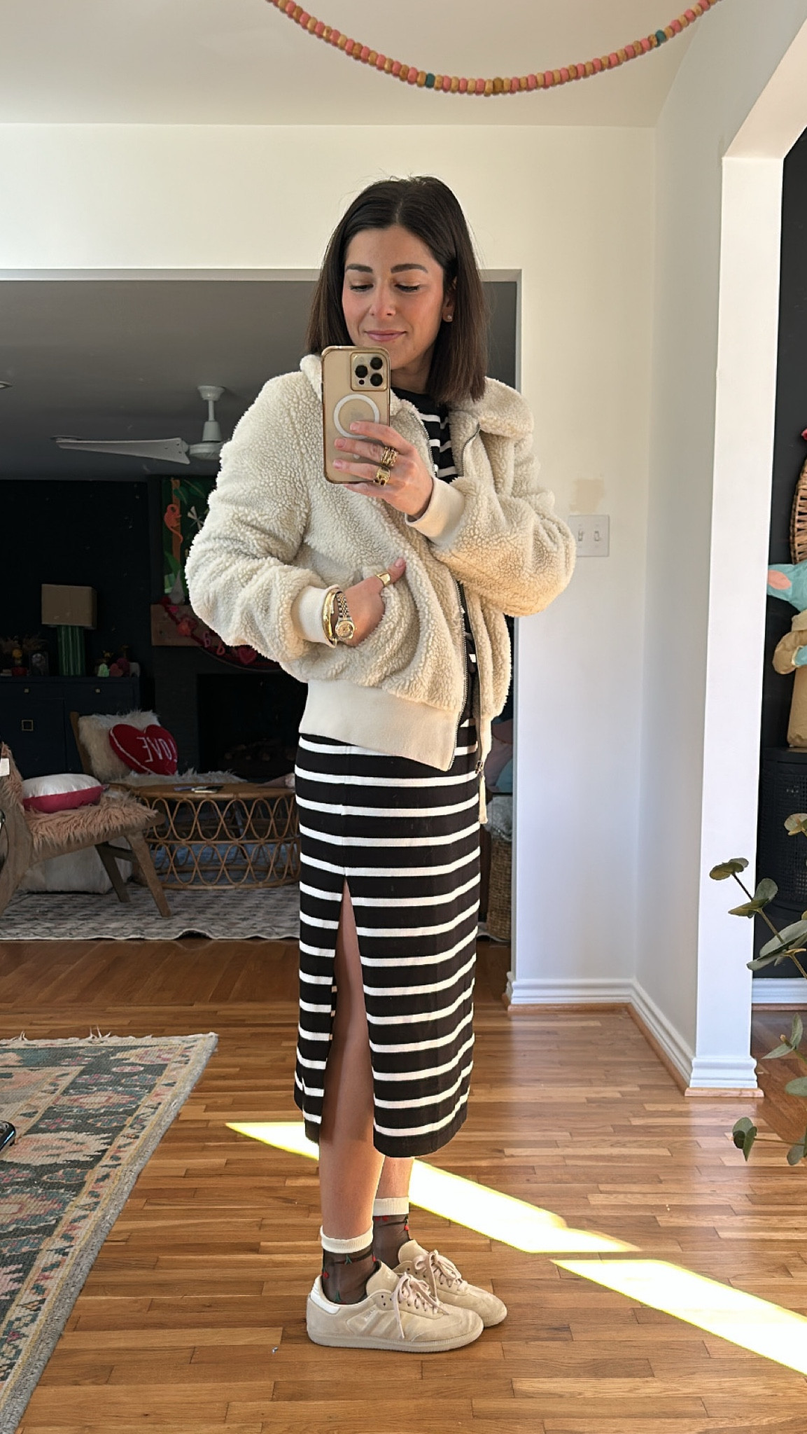 Putting my new Amazon set to use! Sprucing it up with some cutie sheer socks and Sherpa textures 🐻 

#LTKWorkwear #LTKStyleTip #LTKFindsUnder50