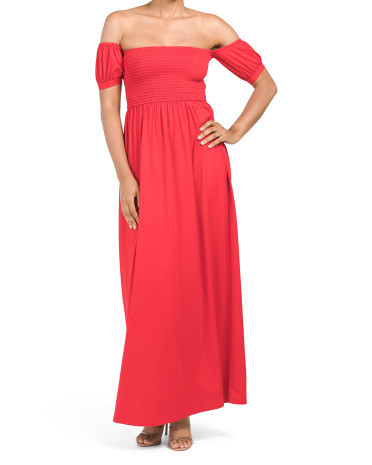 Smocked Puff Sleeve Maxi Dress | TJ Maxx