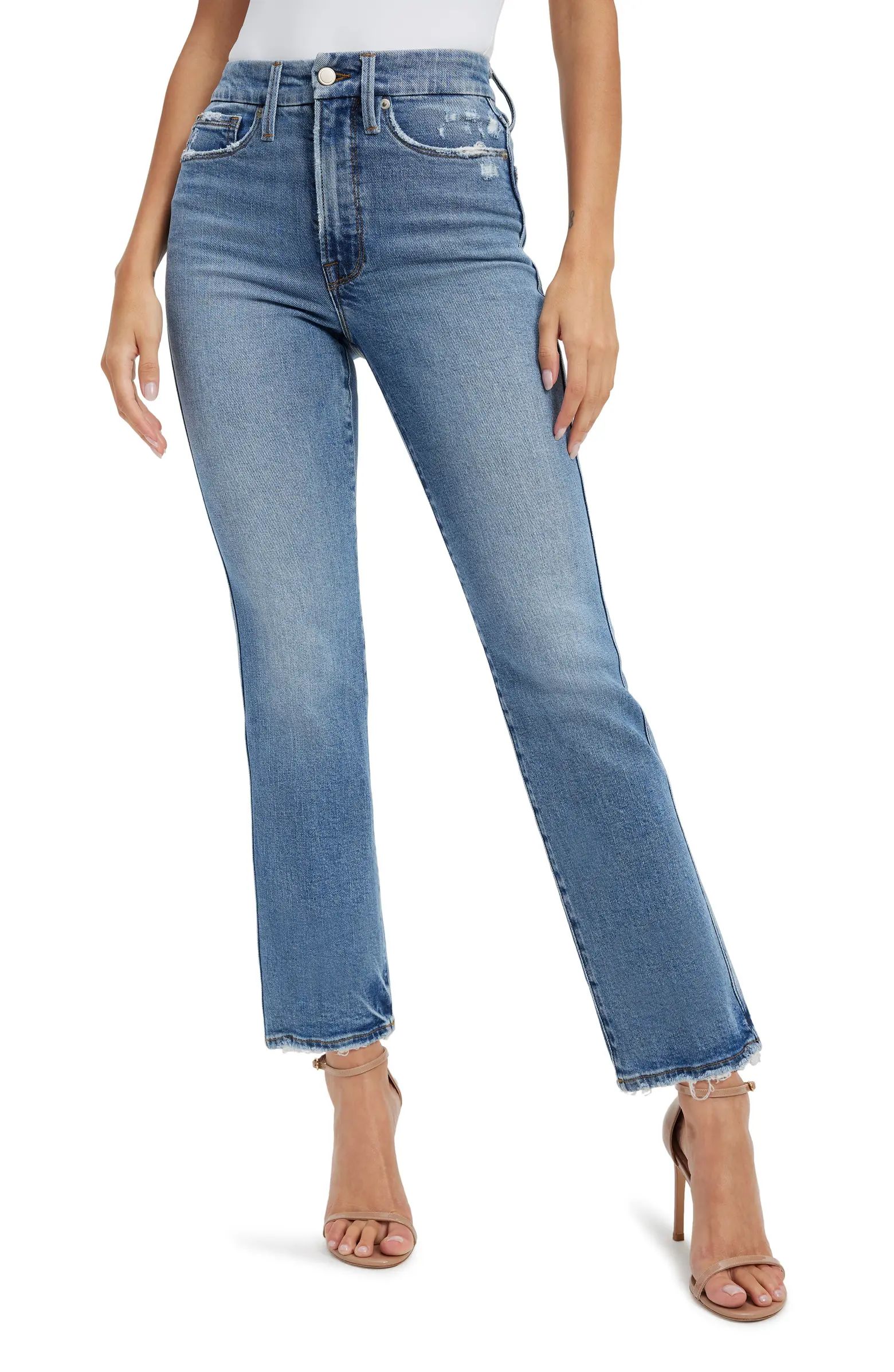 Good American Good Curve High Waist Straight Leg Jeans | Nordstrom | Nordstrom