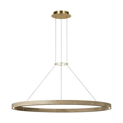 Sean Lavin Ashok 1-light Ring Chandelier in Hand Rubbed Antique Brass with Wood ring | Perigold