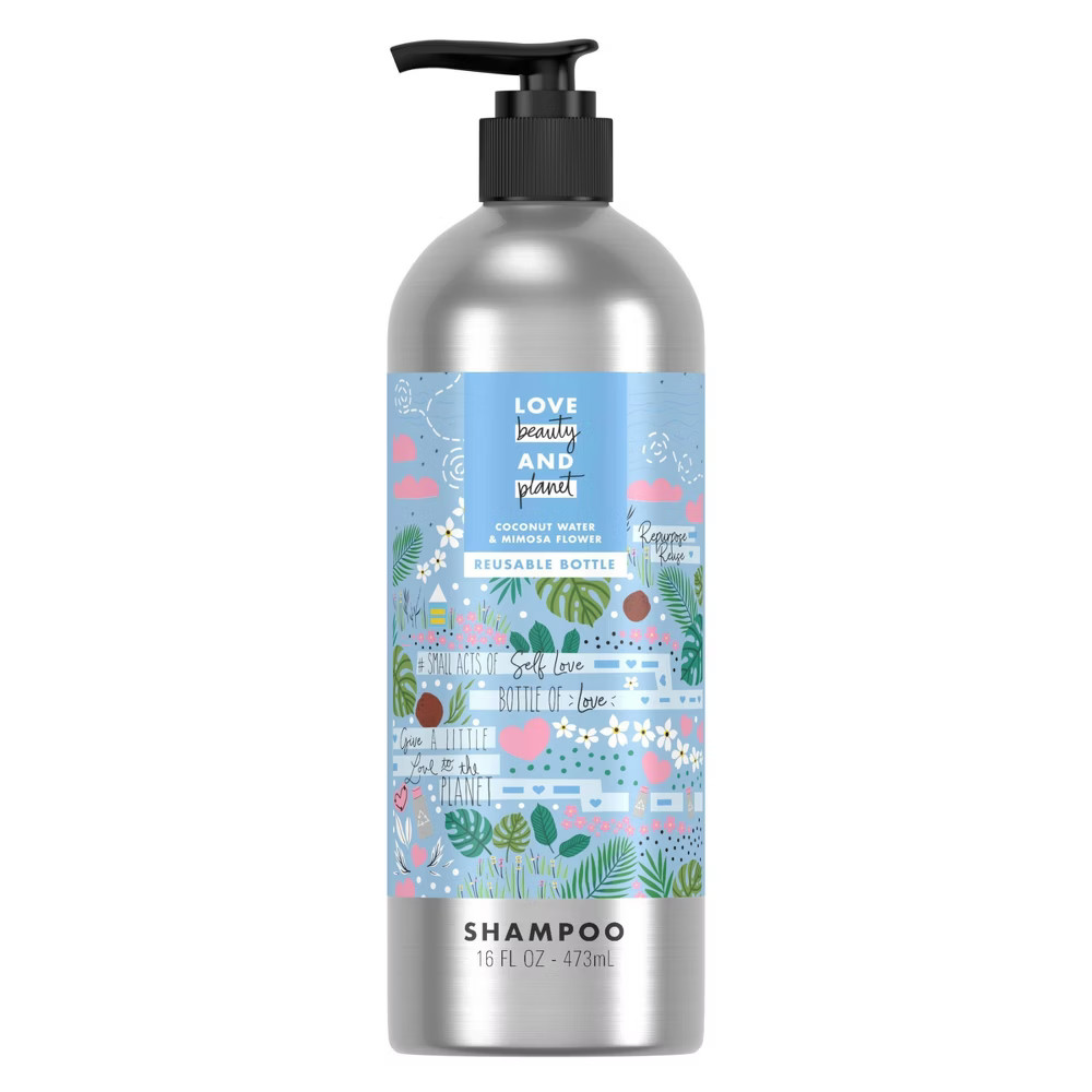 Love Beauty and Planet Coconut Water & Mimosa Flower Shampoo in Reusable Pump Bottle - 16 fl oz | Target