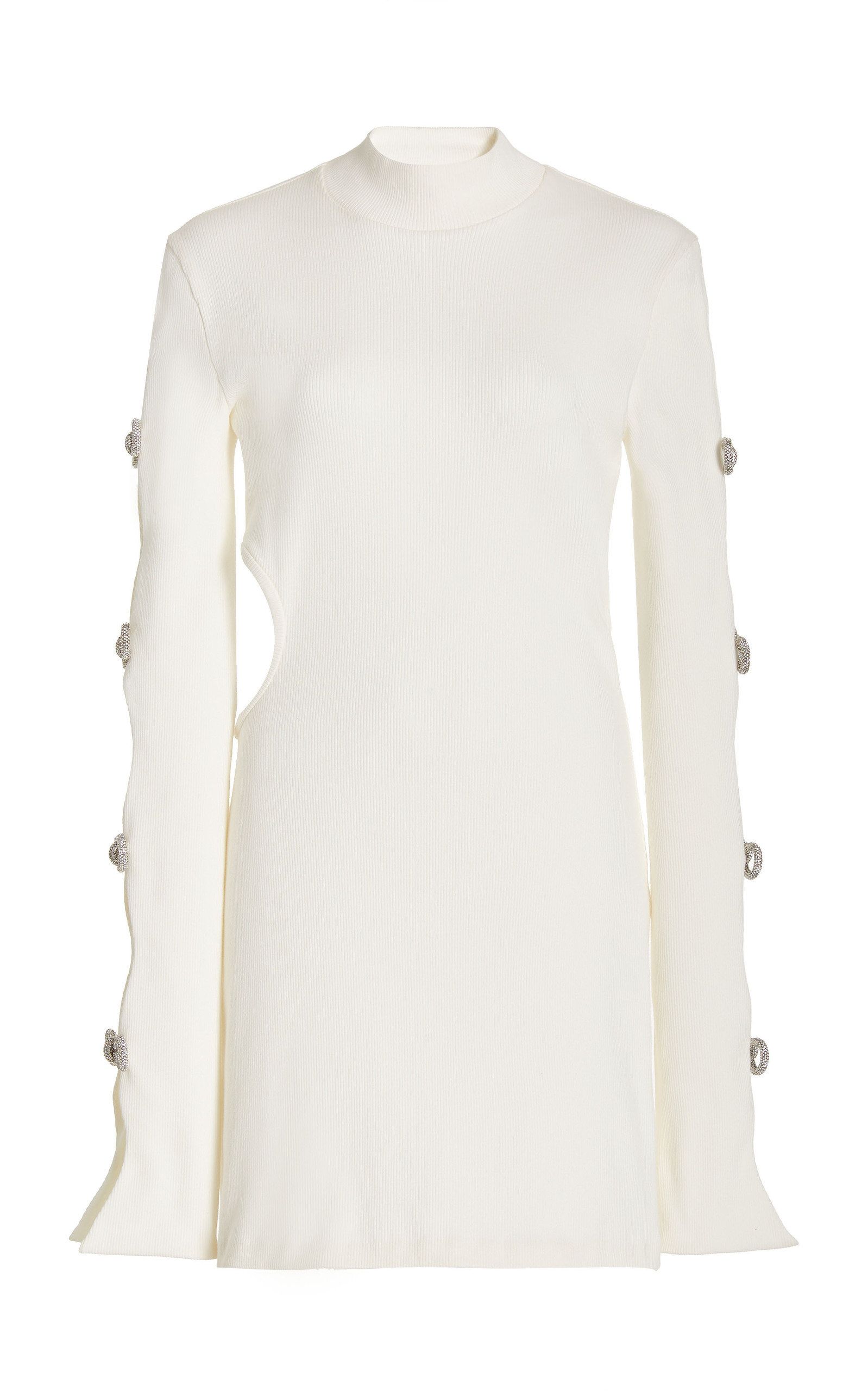 Crystal-Embellished Ribbed Cotton Mini Dress | Moda Operandi (Global)