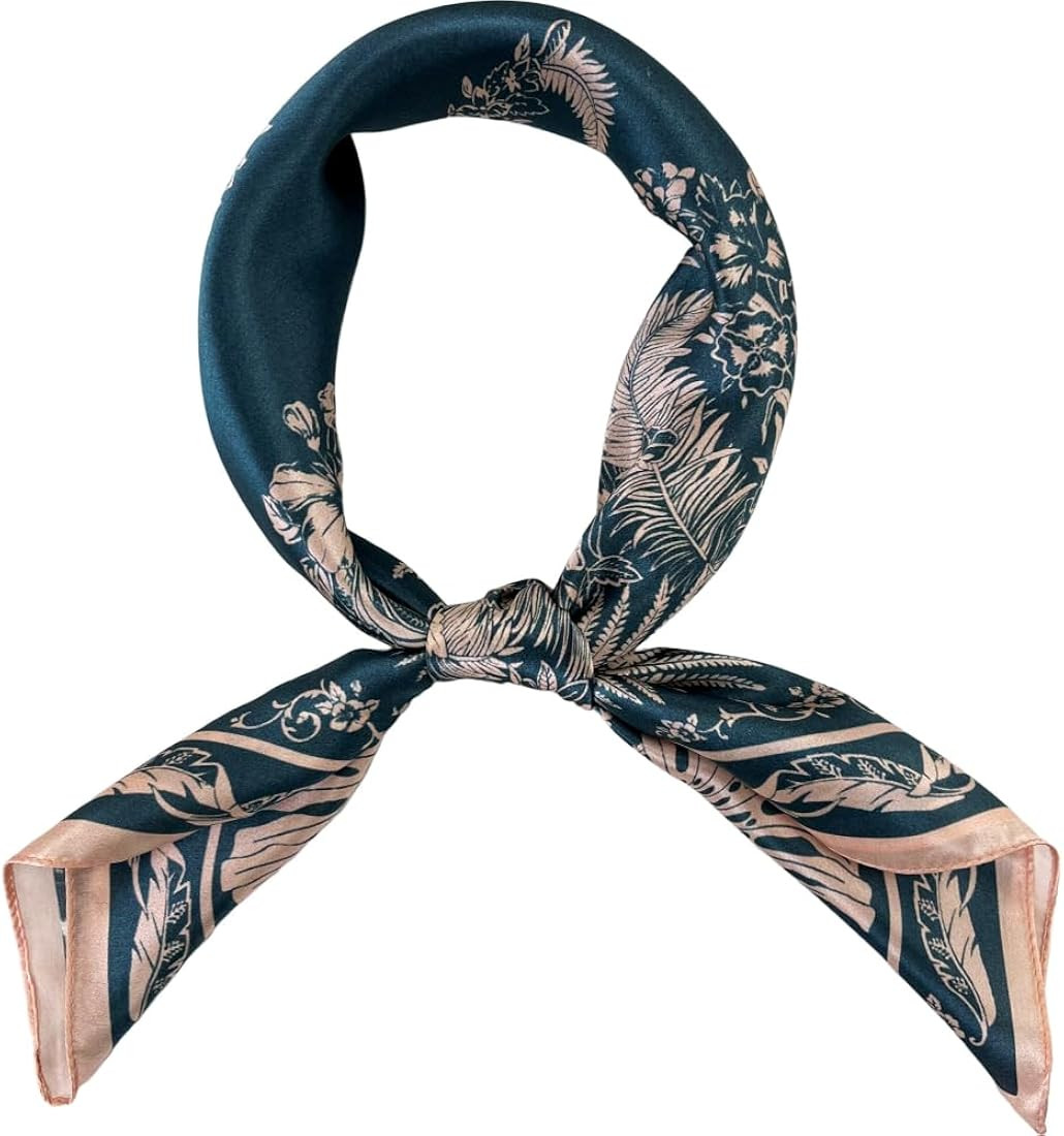 FONYVE 100% Mulberry Silk Scarf for Hair - 27" Square Head Scarf for Women - Lightweight Neck Sca... | Amazon (US)