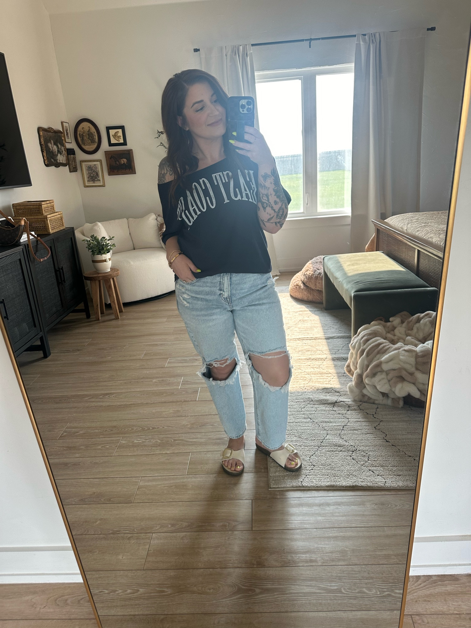 Ootd
East coast off the shoulder t shirtt

#LTKSaleAlert #LTKMidsize