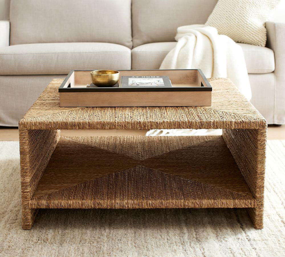 Malibu Square Woven Coffee Table | Pottery Barn (US)