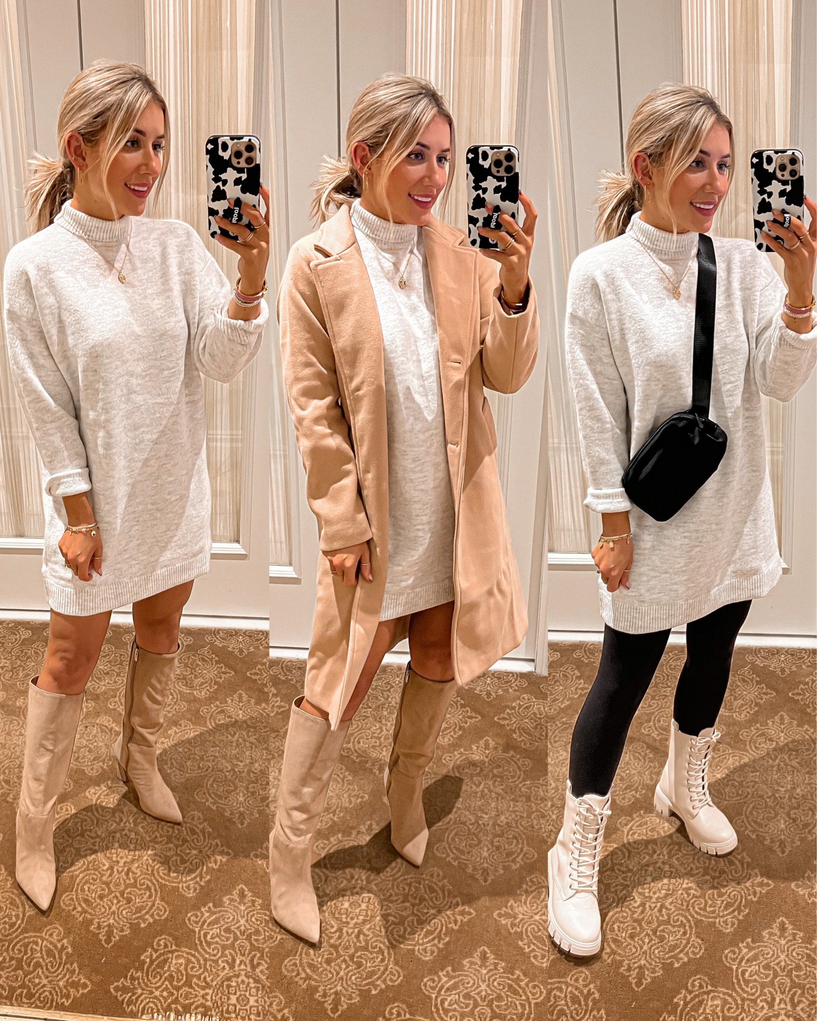 Extra 20% off code LAURA20 
Sweater dress size xs
Tan coat size xs
Faux leather leggings size small
Y’all tan boots size 7
Cream combat boots size 7

#casual #comfy #dress #fall #pinklily #laurabeverlin

#LTKsalealert #LTKunder50 #LTKSeasonal