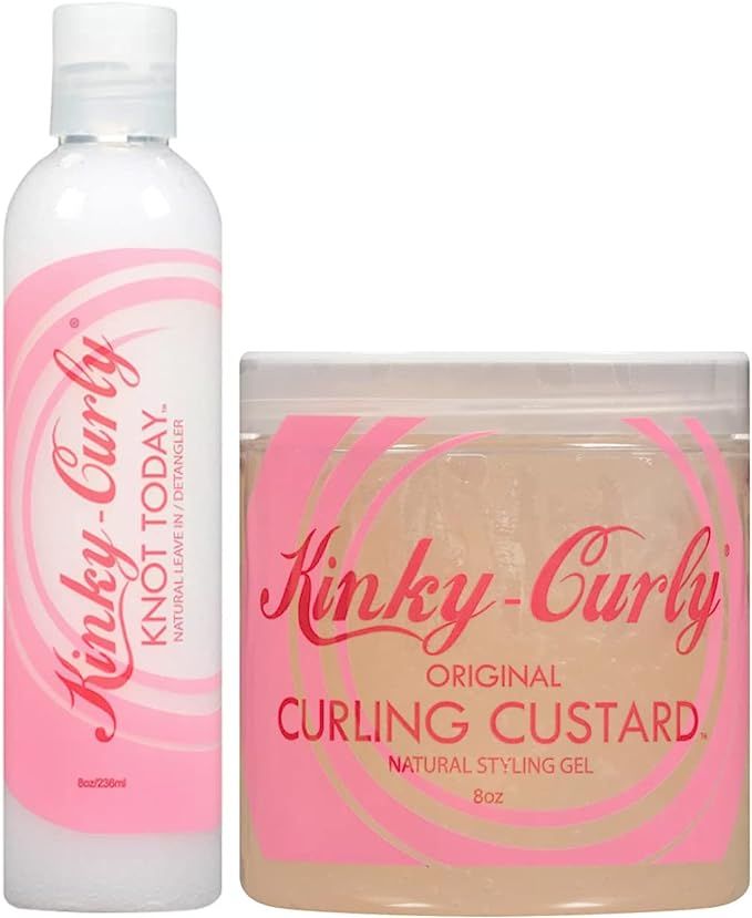 Kinky Curly Knot Today Leave In Conditioner/Detangler 8 oz + Kinky Curly Curl Custard Gel 8 oz | Amazon (US)