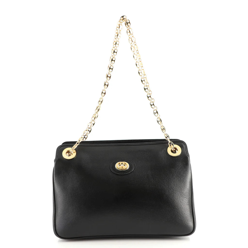 Gucci Marina Chain Shoulder Bag Leather Black 161880112 | Rebag
