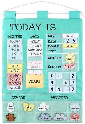 The Peanutshell Learning Calendar Wall Chart - Homeschool Supplies, Interactive Pocket Chart for ... | Amazon (US)