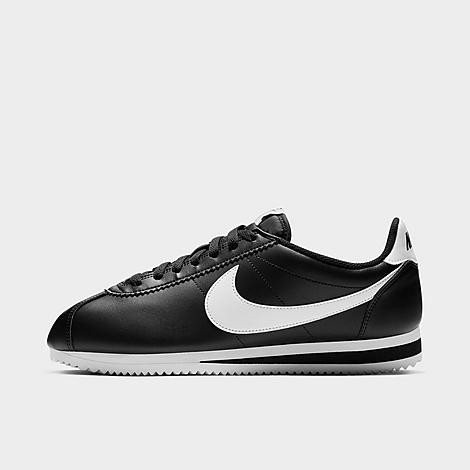 Nike Women's Classic Cortez Leather Casual Shoes in Black/Black Size 12.0 | Finish Line (US)