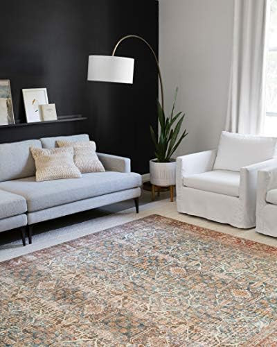 Loloi II Layla Collection LAY-04 Ocean / Rust, Traditional 7'-6" x 9'-6" Area Rug | Amazon (US)
