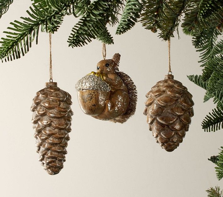 Shatterproof Mercury Woodland Ornaments, Set of 3&#160; | Pottery Barn Kids