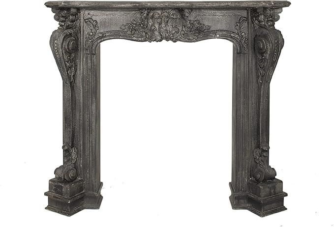 Creative Co-Op Decorative Wood Fireplace Mantel Cabinets and Shelf Units, Black | Amazon (US)