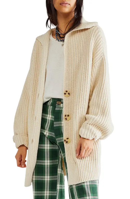 Free People Swim Too Deep Cardigan in Birch at Nordstrom, Size Small | Nordstrom