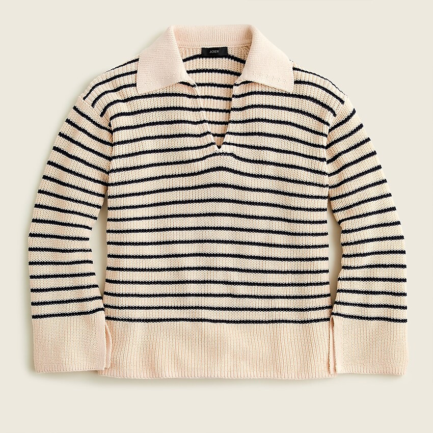 Relaxed collared sweater in stripe | J. Crew US
