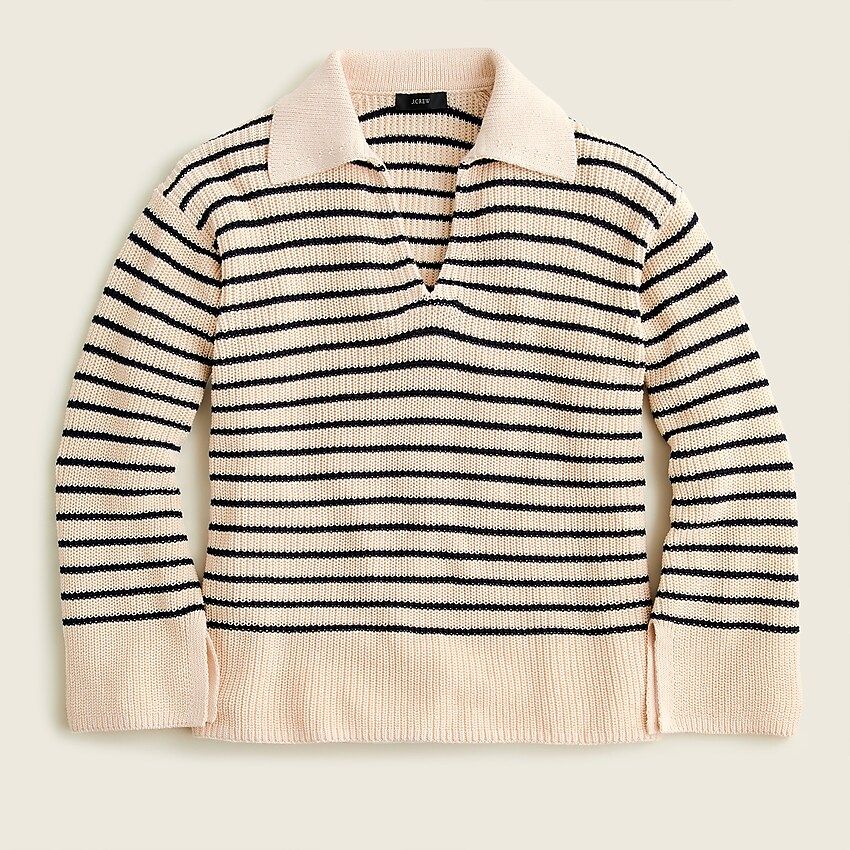 Relaxed collared sweater in stripe | J.Crew US