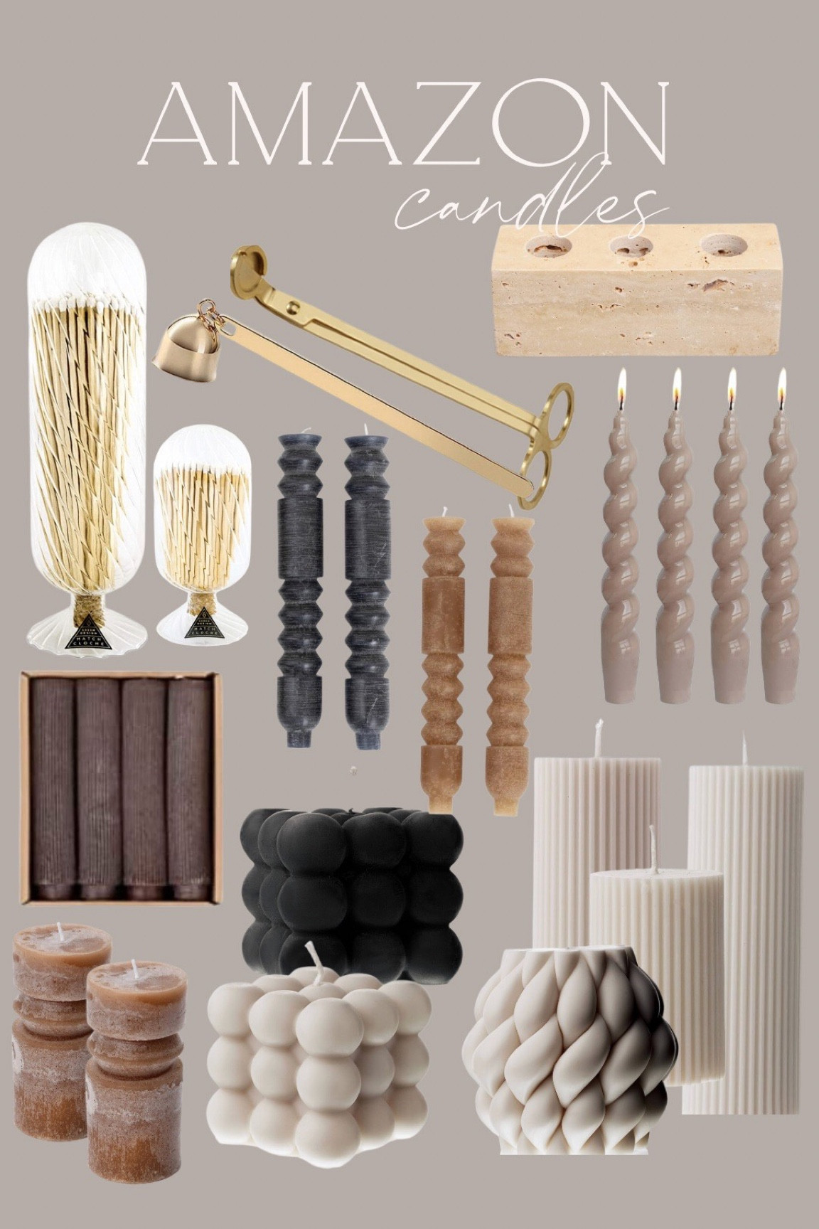 Candles
Tapers
Match cloche 


#LTKunder50 #LTKunder100 #LTKhome